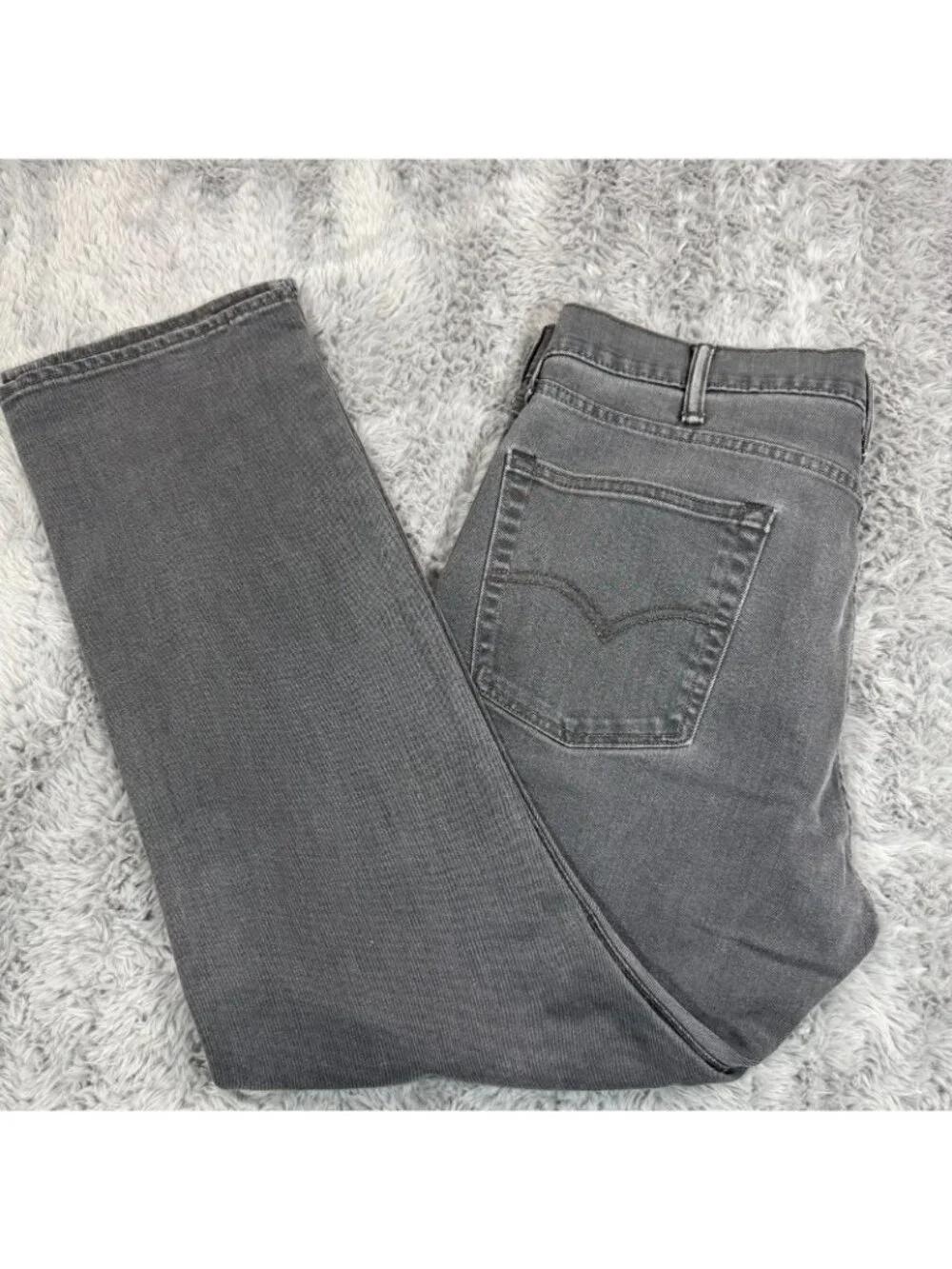 Levi's 513 Jeans Men's 38x30 Gray Cotton Denim Straight Slim Workwear Stretch